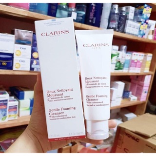 Sữa Rửa Mặt Clarins Gentle Foaming Cleanser with Cottonseed 125ml dành cho da hỗn hợp , da thường - Sale off 40%