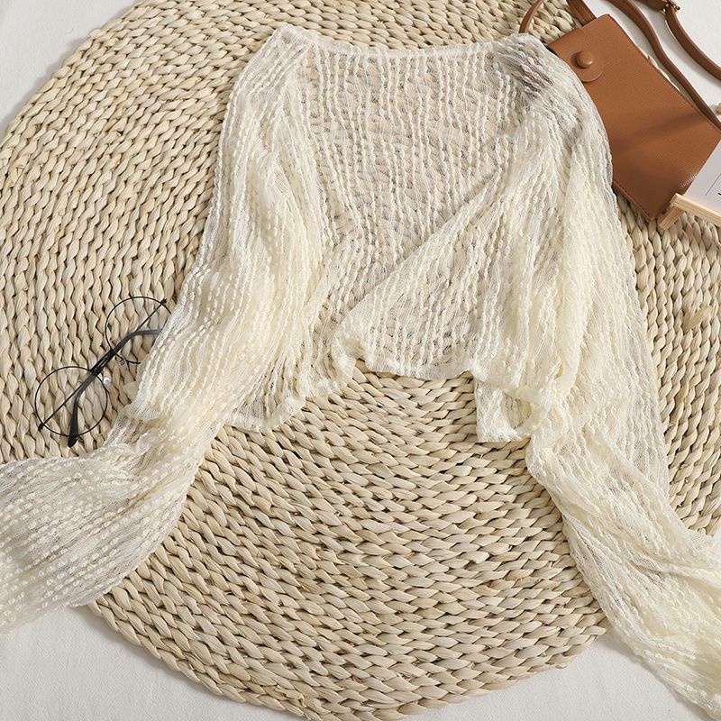 Áo Khoác Ren Mỏng Dáng Ngắn Thời Trang Mùa Hè Hàng Mới Dành Cho Nữ 2023