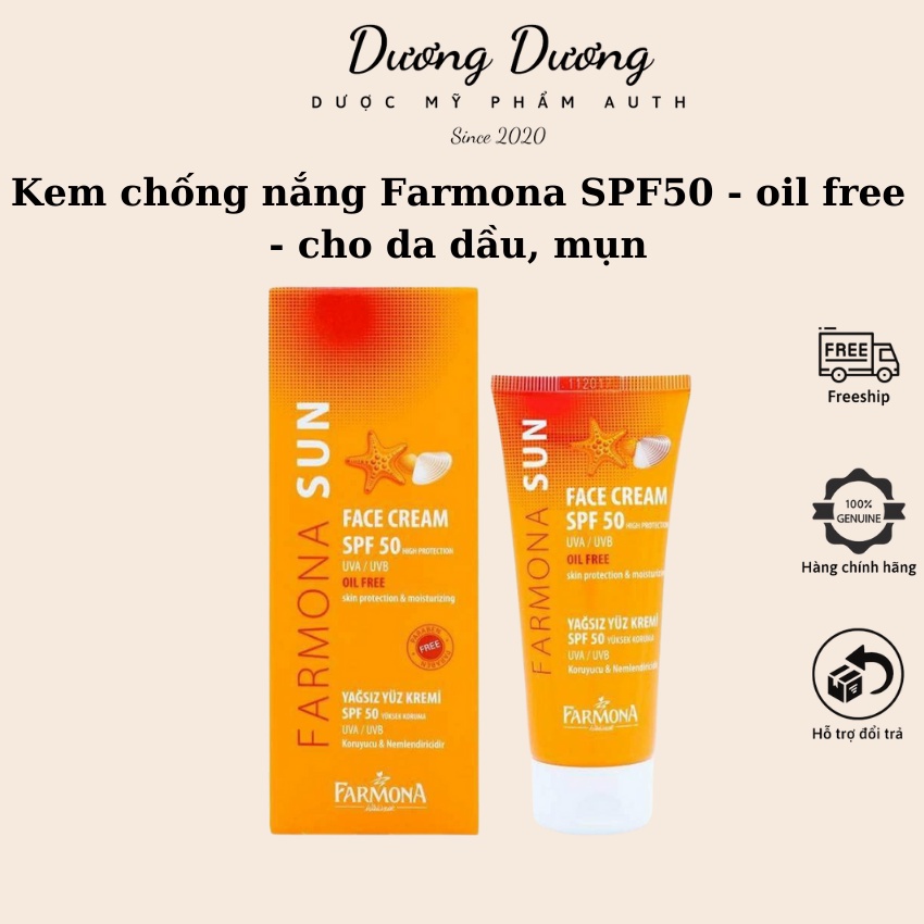 Kem Chống Nắng Farmona Sun SPf 50 Oil Free Cho Da Dầu Hỗn Hợp