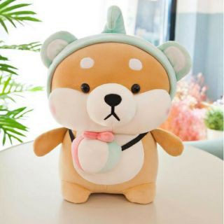 Gấu Bông Chú Chó Shiba Đội Mũ Siêu Dễ Thương - Xuonggaubong123