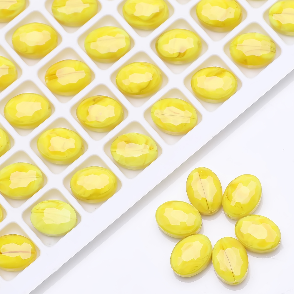 Set 10 Hạt Pha Lê Hình Đôi Mắt 9x12mm Làm Đồ Trang Sức Thủ Công