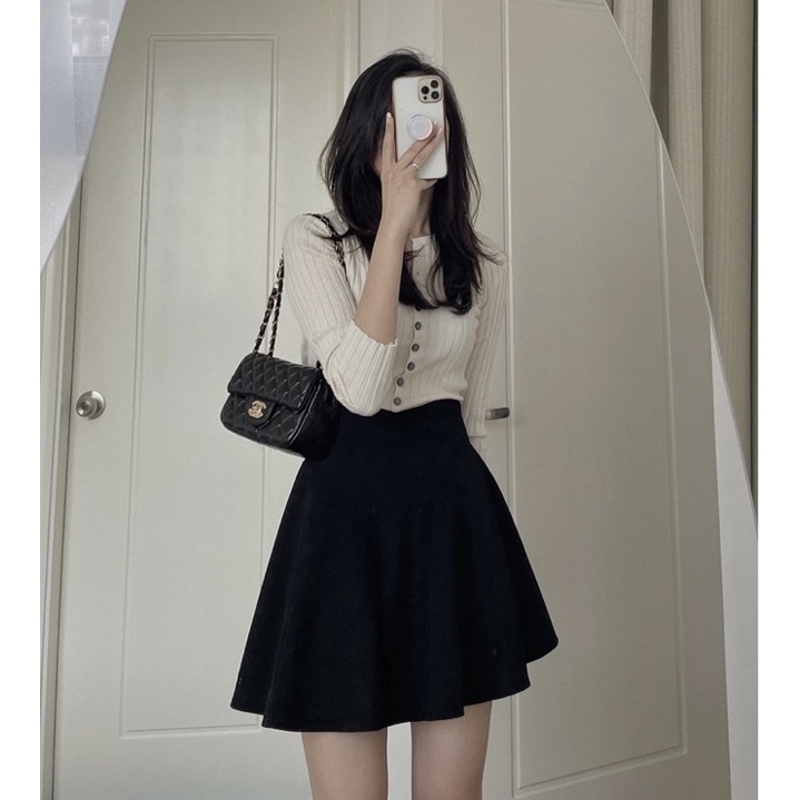 Chân váy nhung tăm dáng xoè [ FREE SHIP] có quần trong hàng QCCC Ảnh thật 100% | BigBuy360 - bigbuy360.vn