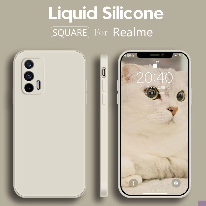 Ốp điện thoại dẻo dáng vuông màu trơn cho Realme 8i 8 7 7i C25 C25s 6 6i 6s 5 5i 5s C11 C15 C20 C20A C17 2021