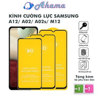 Kính Cường Lực Samsung A12 A02S (2020) full màn chống trầy xước rơi vỡ độ bền cao tặng kèm khăn lau màn hình