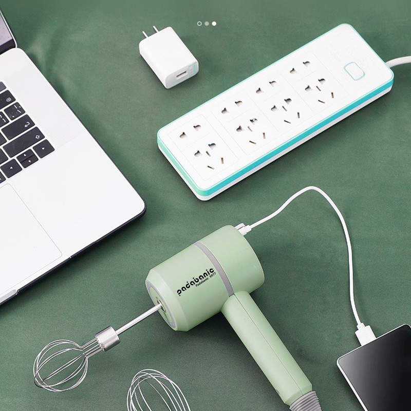 Máy Đánh Trứng Padabanic 6977Kết Hợp Máy Xay Tỏi Ớt Xay Thịt Đa Năng Sạc Tích Điện USB