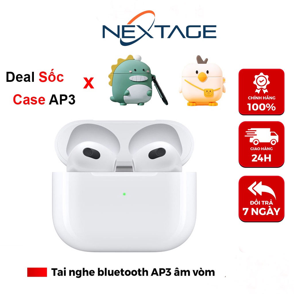 Tai Nghe Không Dây Bluetooth NEXTAGE AP 3 Âm Thanh Vòm - Định Vị - Sạc Không Dây - Cảm Biến