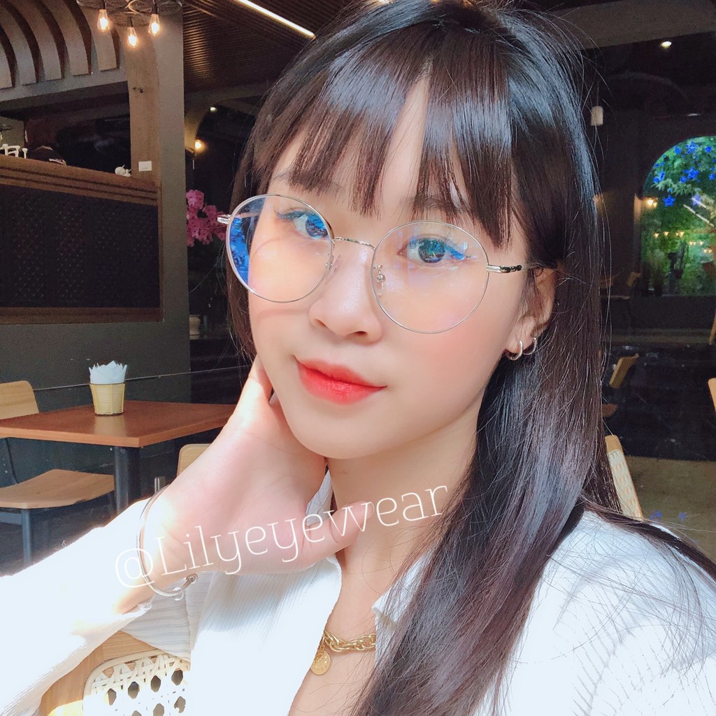  Gọng kính cận nam nữ Lilyeyewear mắt tròn, chất liệu kim loại nhẹ nhàng thanh mảnh 72323