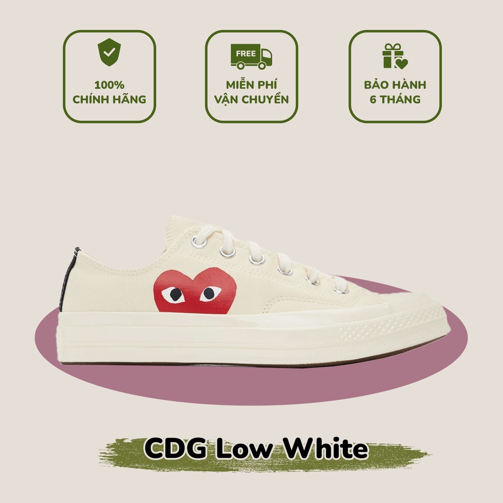 [ CHÍNH HÃNG ] giày sneaker CONVERSEE CDG WHITE