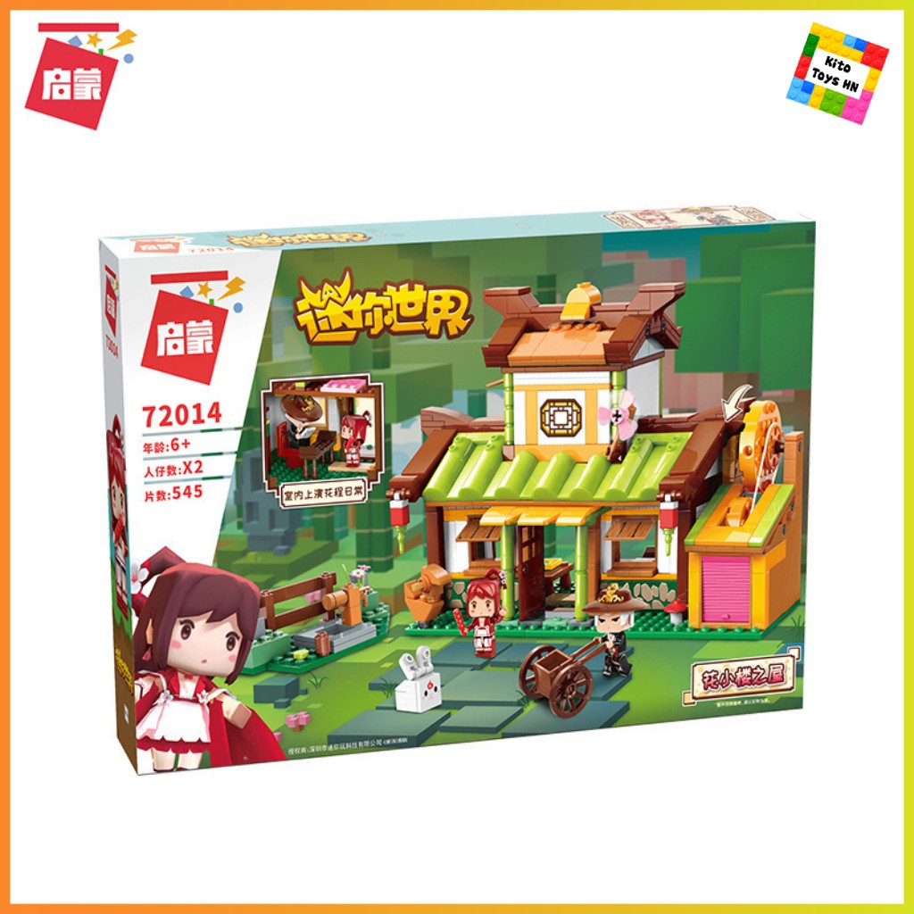 Bộ Đồ Chơi Lắp Ráp Mô Hình Qman 72014 Minecraft Mini World Nhà Hoa Khai Sáng 545 Mảnh Ghép Kèm 2 Minifigures