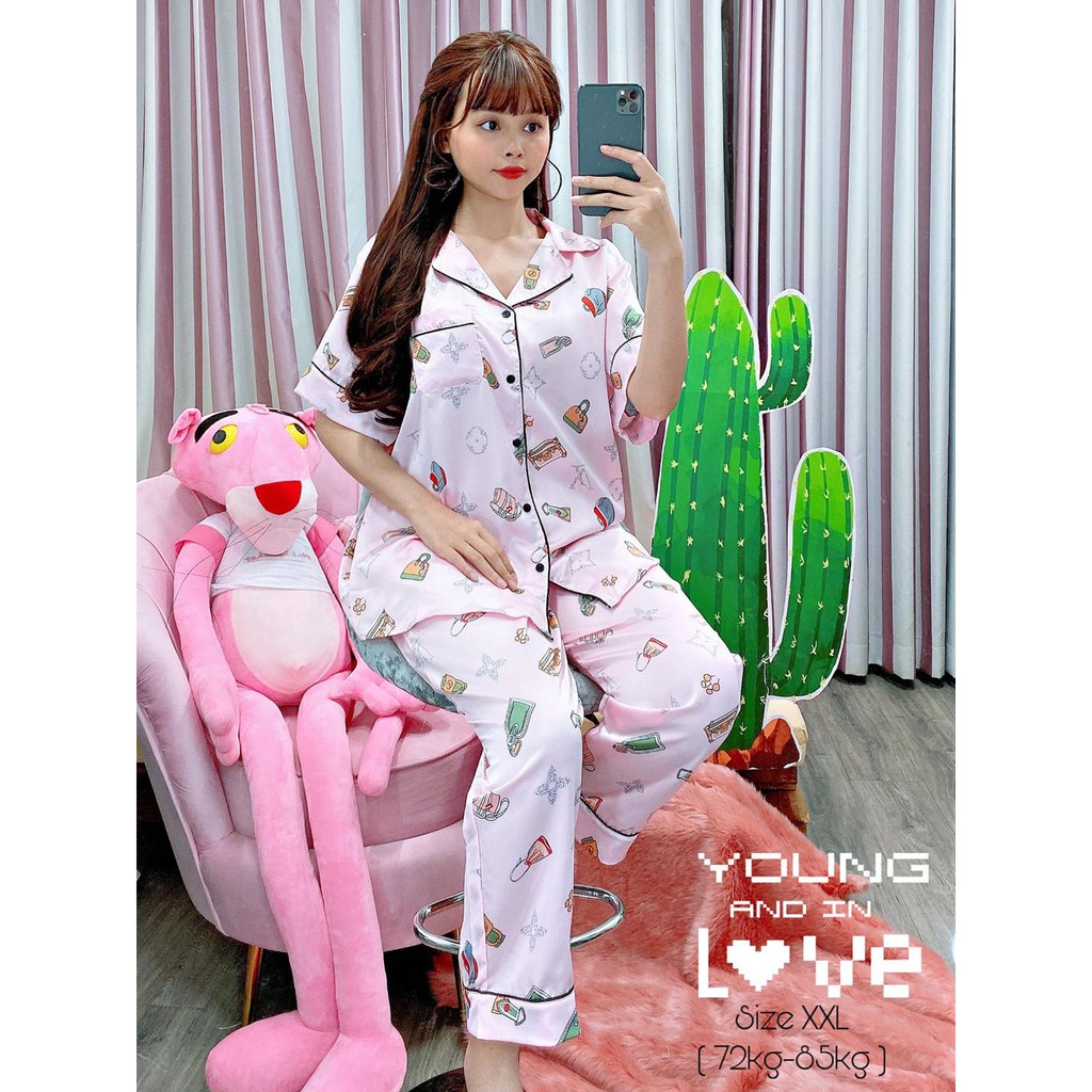 Đồ Bộ Pijama SATIN TNQD CAO CẤP - BIGSIZE FORM 80KG