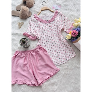 Bộ Mặc Nhà ♥️ Tay Ngắn Quần Đùi ♥️ Chất Lụa Đũi Tơ Siêu Mát (Ảnh Thật)