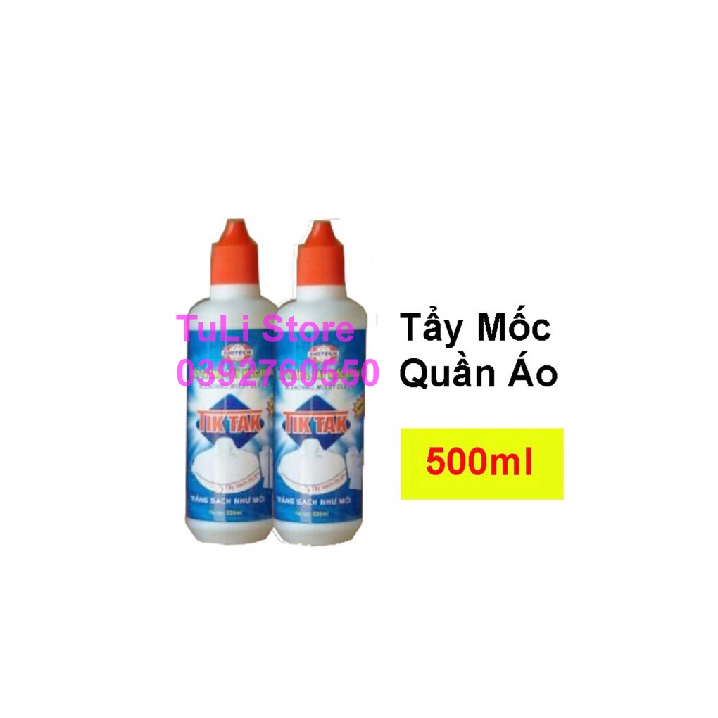 Tẩy trắng - tẩy mốc, nước tẩy quần áo Tik Tak 500ml
