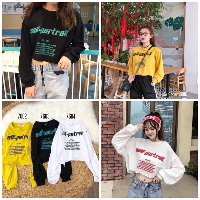 Áo CropTop Hót tay Dài Sal(KÈM ẢNH THÂT)