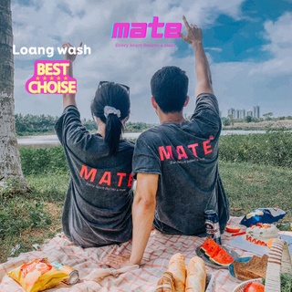Áo thun wash loang unisex MATE - áo đôi