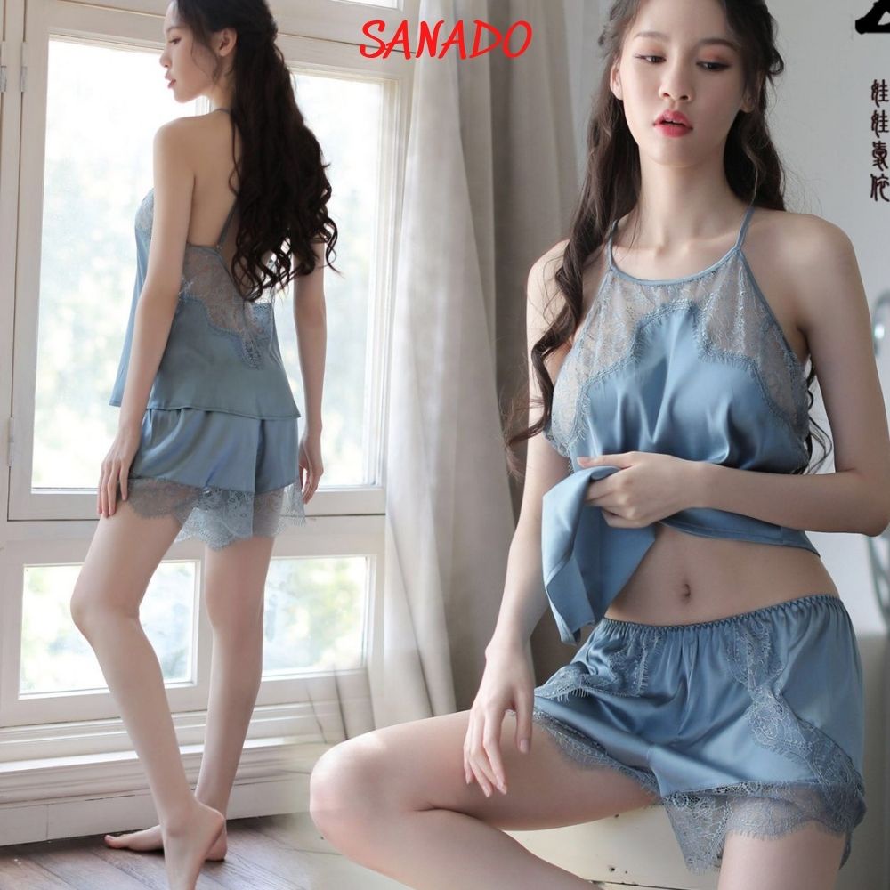 Bộ đồ ngủ lụa, đồ mặc nhà sexy nữ gợi cảm- SANADO