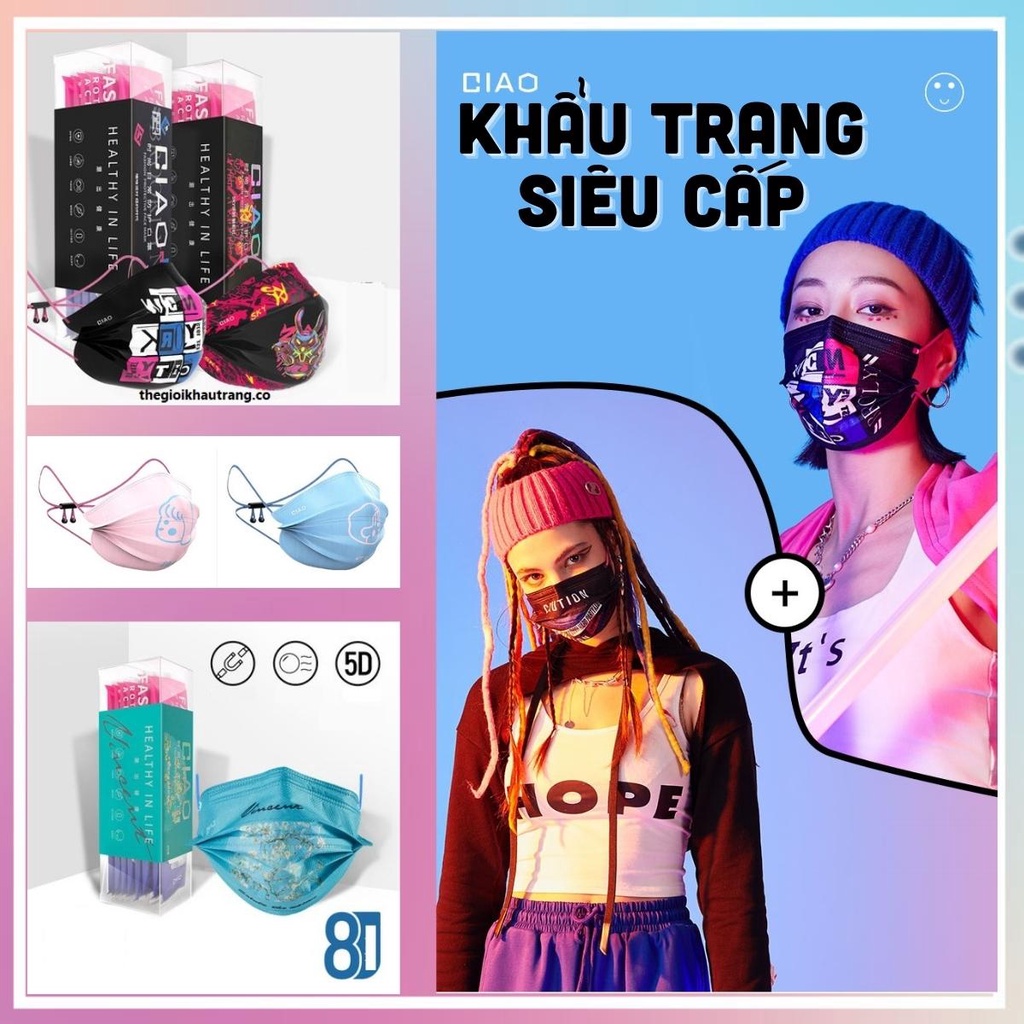 Khẩu trang phụ kiện thời trang siêu cao cấp, cá tính màu sắc kiểu dáng độc quyền (Ahaladin)