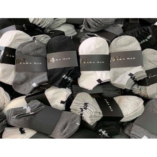 Tất Nam Zara 🍀FreeShip🍀 10 Đôi Tất Nam Cổ Ngắn Co Giãn Tốt Thấm Hút Mồ Hôi