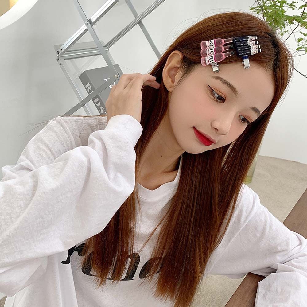 Kẹp tóc hình bình sữa/ chú vịt mini bằng nhựa resin nhiều màu phong cách Hàn Quốc cho nữ