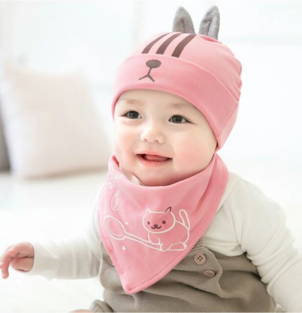 Nón Vải Hình Thú Kèm Khăn Choàng Cổ