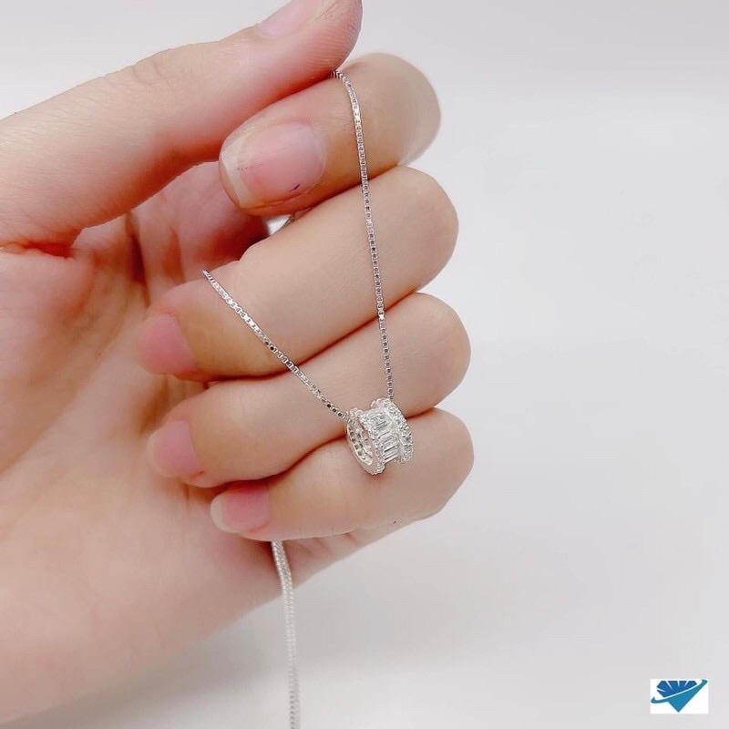 Dây chuyền nữ bạc thật mặt bánh xe đính đá sáng đẹp - Kho sỉ bạc Nhất Linh