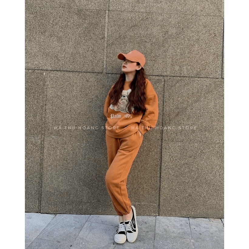 Bộ Nỉ Nữ Dài Form Rộng Hình Gấu Cổ Chui Mặc Đẹp Chất Nỉ Vừa Phải Phù Hợp Mặc Nhà, Đi Chơi, Du Lịch [NEW UNISEX]