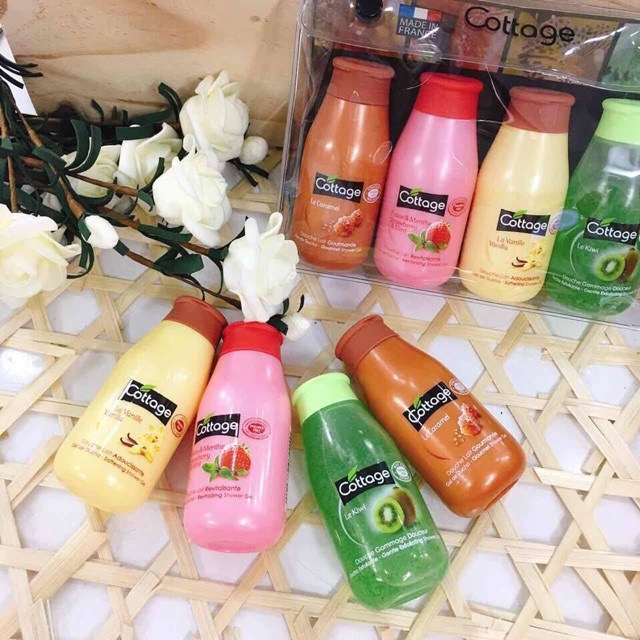 SET 4 CHAI SỮA TẮM COTTAGE PHÁP MINI COTTAGE Pháp (50ml x 4)