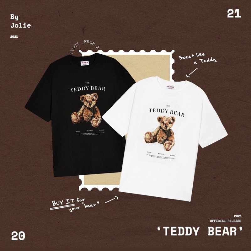 Áo phông &quot;THE TEDDY&quot; byjolie unisex chất cotton thoáng mát