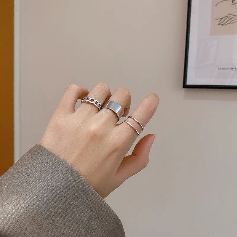 Nhẫn Nữ Mảnh Kim Loại Nhiều Mẫu Đính Đá Đính Ngọc Cá Tính Cực Xinh Hot Trend UMI GJ115-12