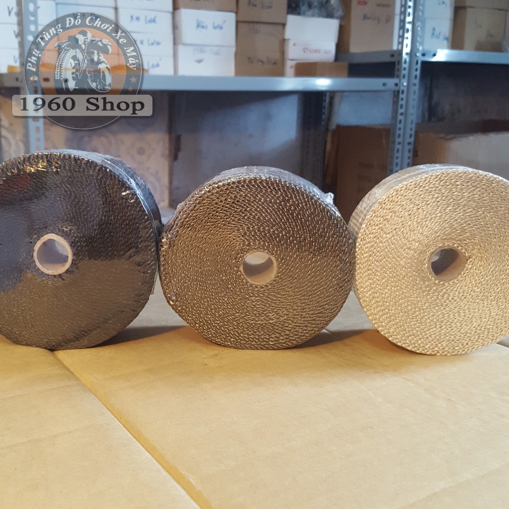 Dây vải bố thủy tinh quấn cổ pô xe máy Harley Cafe Racer Tracker Chopper Bobber CG125 SU GN125 CD 67 WIN Honda Yamaha