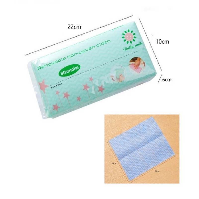 Set 80 Khăn Vải Không Dệt Dùng Một Lần Có Thể Giặt Sạch Dành Cho Gia Đình