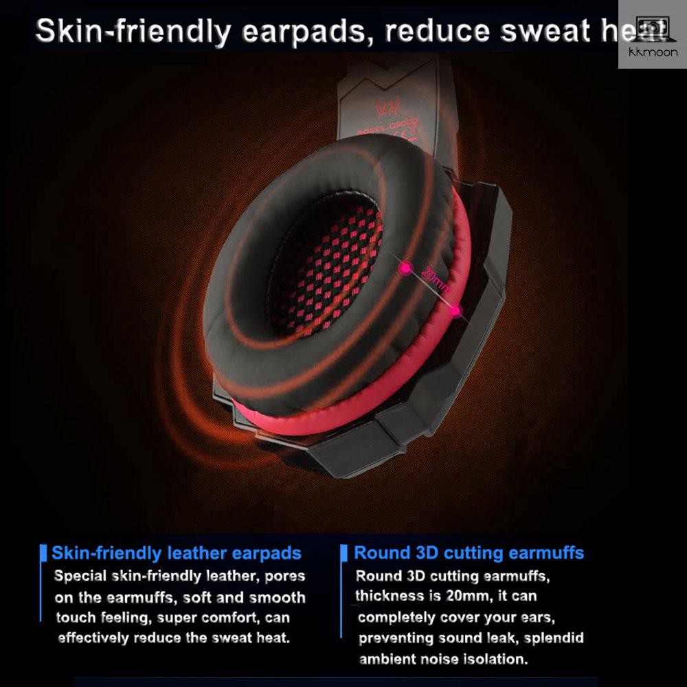 Tai nghe gaming G9000 3.5mm tránh tiếng ồn có đèn Led + mic điều chỉnh âm thanh cho PS4/laptop/điện thoại/máy tính bảng | BigBuy360 - bigbuy360.vn