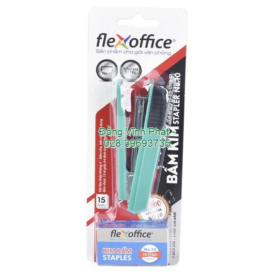 ⚡Giá sỉ bán buôn⚡[HOT] Bộ bấm kim số 10 và kim bấm Flexoffice FO-ST03-S2