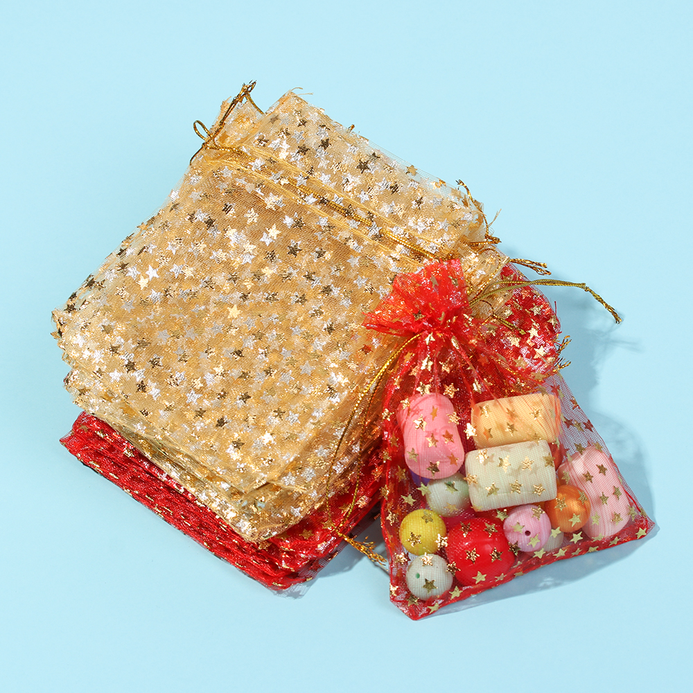 Set 100 Túi Dây Rút 9x12cm 3 Màu Dễ Thương