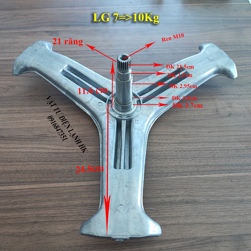 Trục càng ba chạc máy giặt LG 7kg 8kg 9kg 10kg 12Kg 14Kg 17Kg lồng ngang WD 13600 23600 18DR 17DW Chảng 3 mg cửa trước