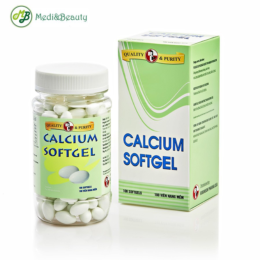Viên Uống Calcium SoftGel,Canxi Vitamin D3 Giúp Xương Chắc Khỏe Còi Xương Chậm Mọc Răng