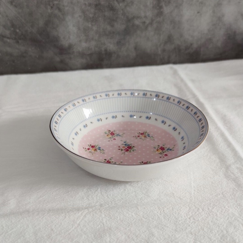 Set bát tách đĩa gốm hoạ tiết hoa vintage mix ô