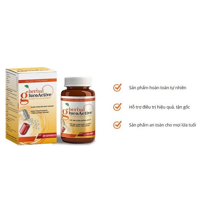 👍👍 Viên Uống Herbal Glucoactive Hỗ Trợ Ổn Định Đường Huyết Giảm Tiểu Đường Phòng Ngừa Đột Quỵ Hiệu Quả