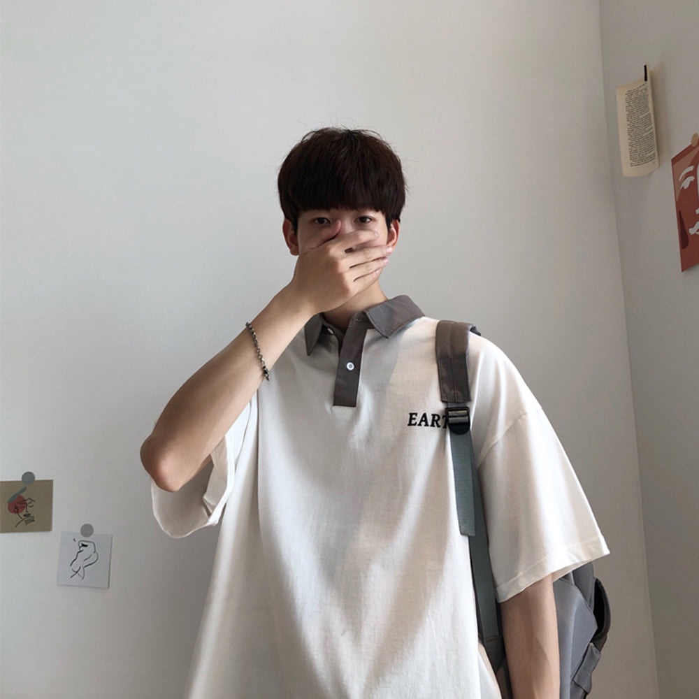 Áo Polo Unisex form rộng tay lỡ nam nữ HL01