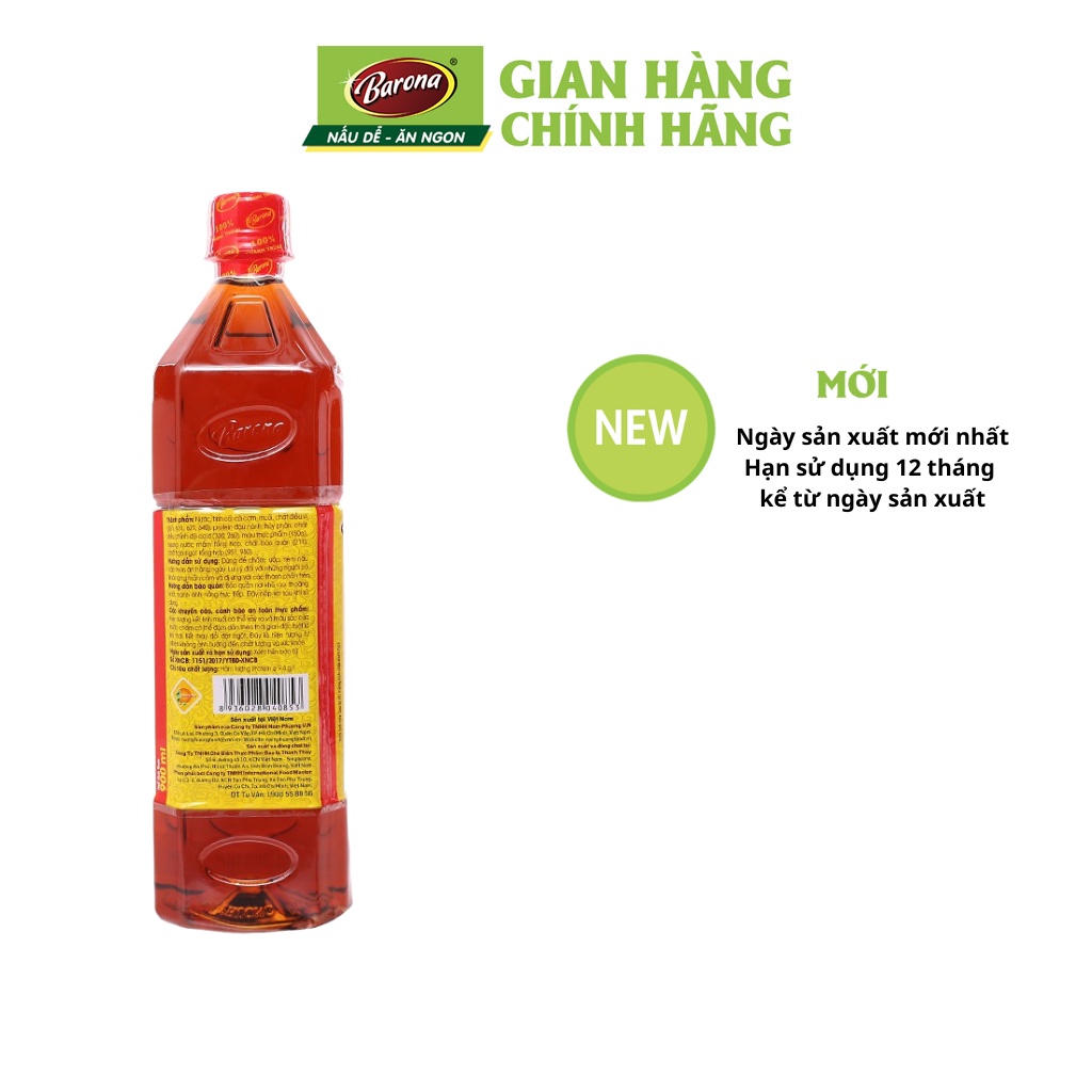 Nước Chấm Thủy Ngư Barona 900ml, 1 thùng (15 chai)