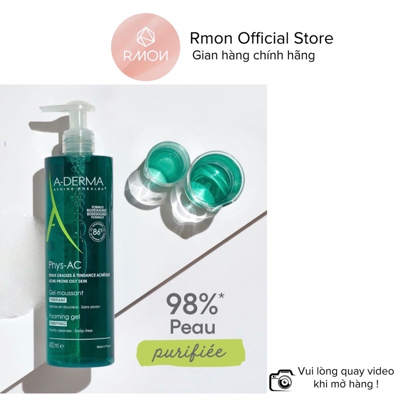 Sữa rửa mặt ADerma Gel Moussant Phys-Ac 400ml có vòi( mới)