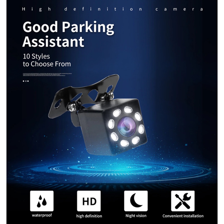 Camera chiếu hậu 8 bóng LED chống nước cho xe hơi | BigBuy360 - bigbuy360.vn