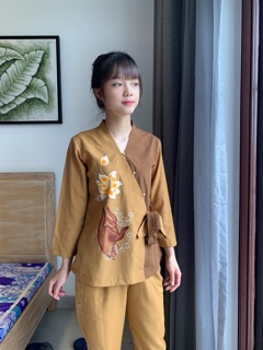 Áo bà ba đồ lam phật tử đi chùa