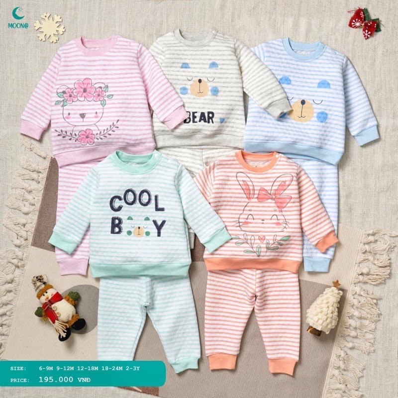 Bộ trần bông cài vai moon (6m-3y)