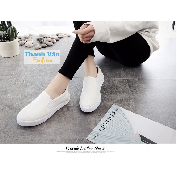 Giày lười nữ TV041 (vải trắng) | BigBuy360 - bigbuy360.vn