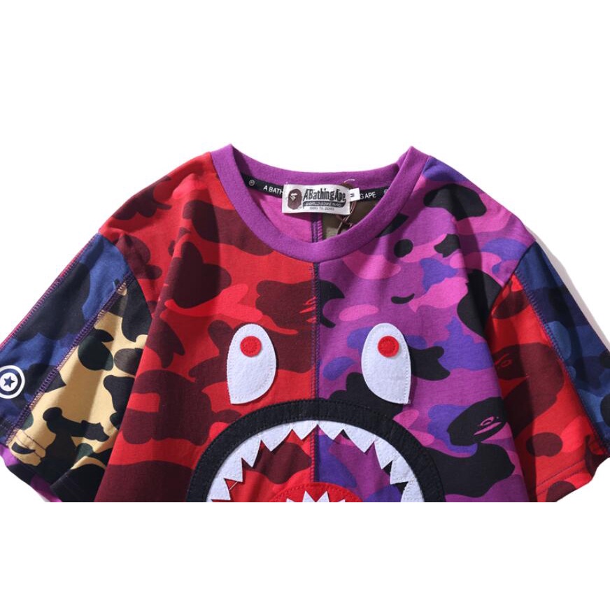 Bape Áo Thun cotton Tay Ngắn In Họa Tiết Thời Trang Cho Nam Nữ