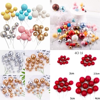 Bịch 40 viên bi nhựa đủ size trang trí bánh kem