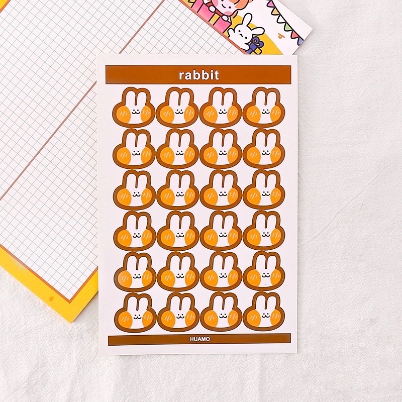 Set 48 tấm hình dán tròn round sticker, phụ kiện dán postcard, dán ảnh