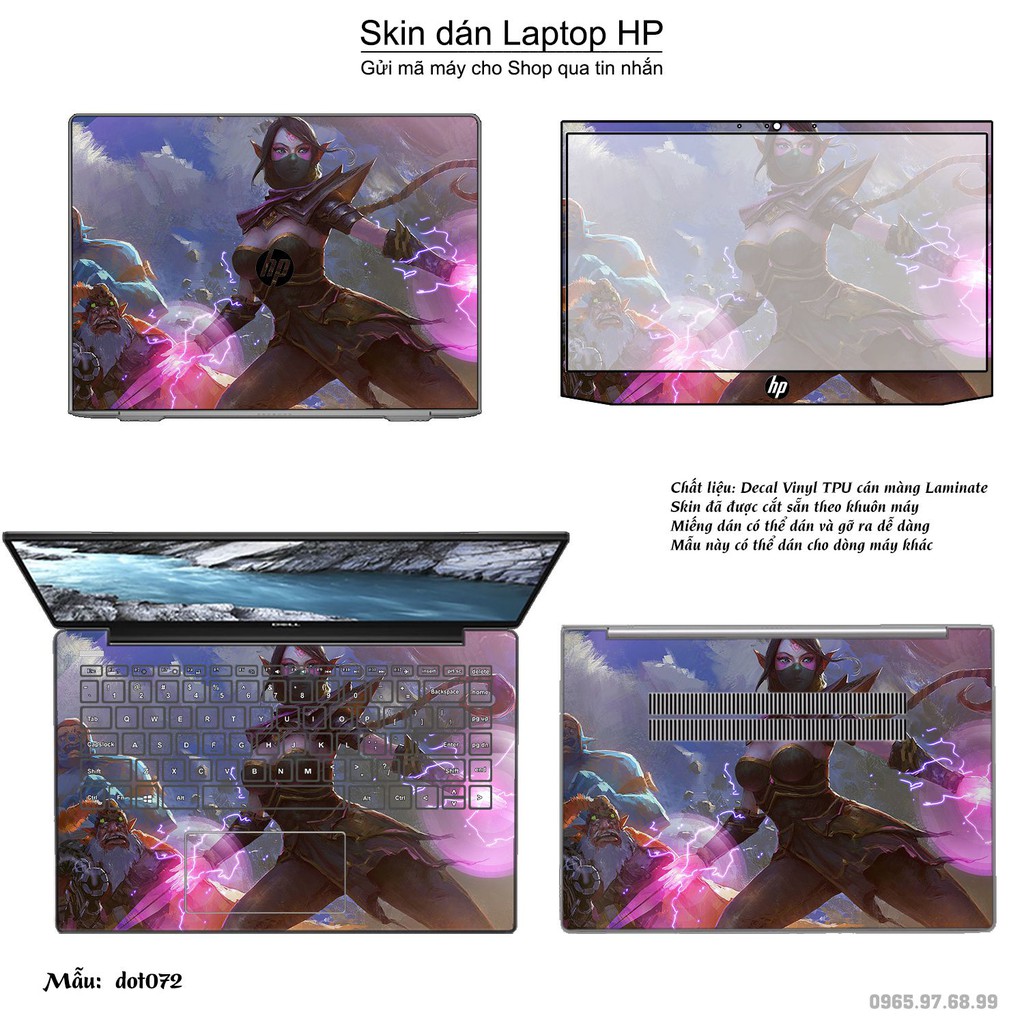 Skin dán Laptop HP in hình Dota 2 nhiều mẫu 12 (inbox mã máy cho Shop)