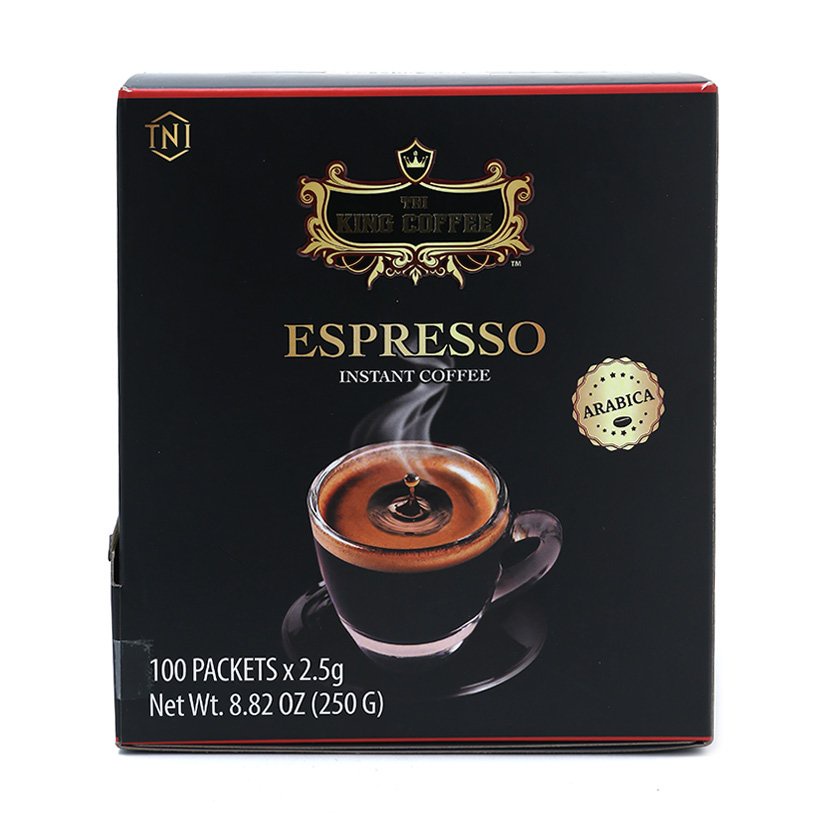 Cà Phê Hoà Tan Đen Espresso - TNI King Coffee Hộp 100 Gói 2.5g