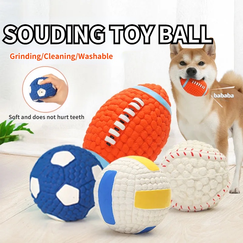 Đồ Chơi Quả Bóng Bầu Dục Đàn Hồi Cho Thú Cưng